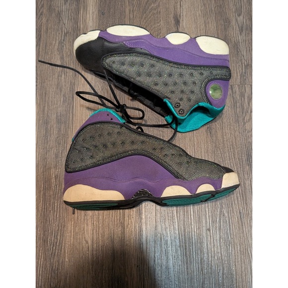 Jordan 13 Retro Basketball Shoes Purple Teal Youth Size 5Y